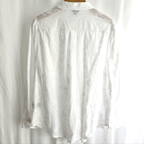 TORRID - White Linen Embroidery Shirt - Picture 5 of 10